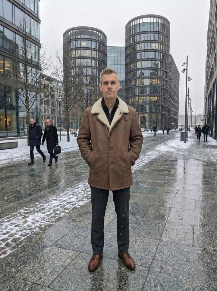 Cooper, 80 cm., herre rulamsjakke i whisky farve