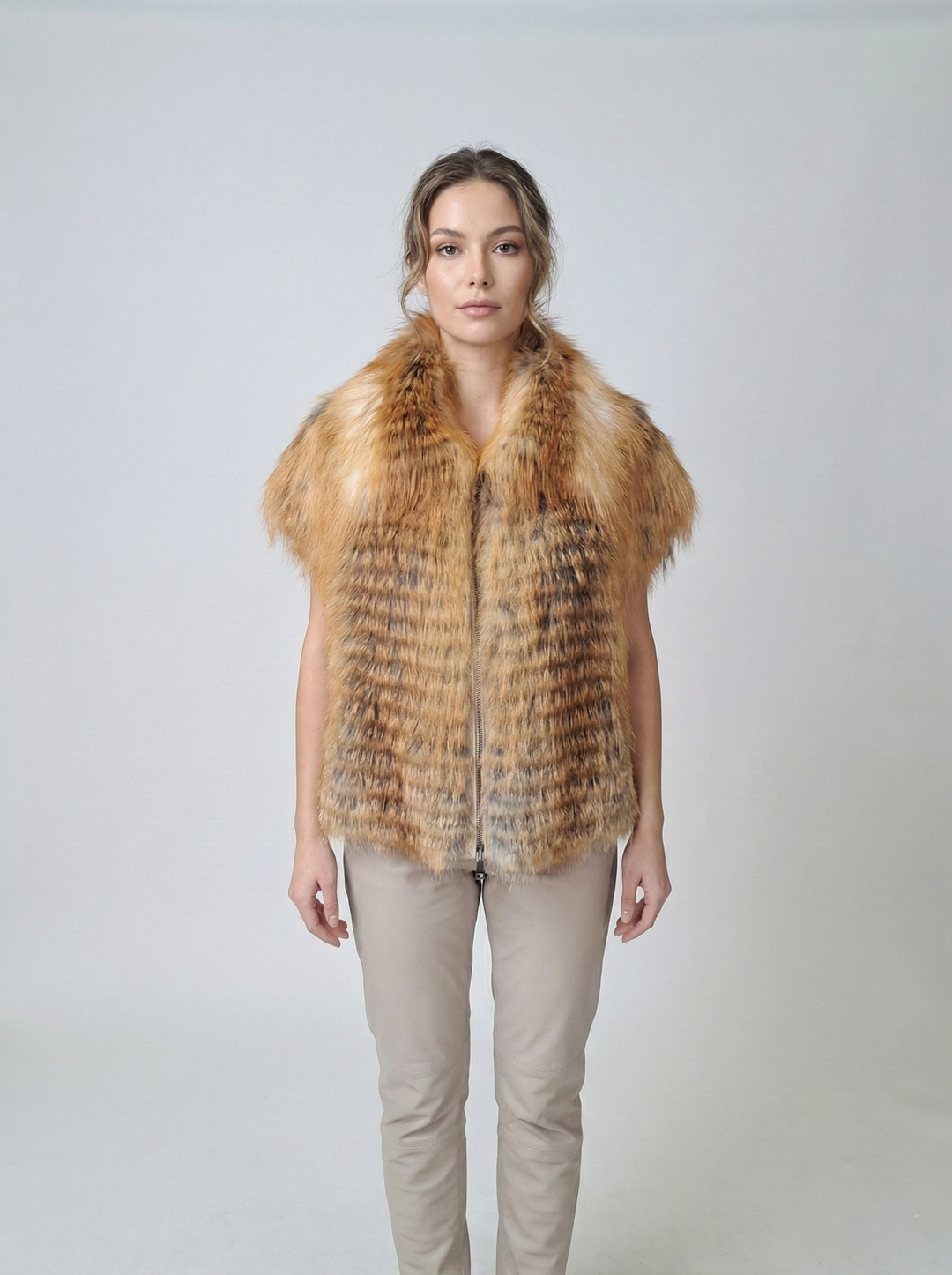 Juvigny Vest, 55 cm. - Collar Red Fox - Women Natural