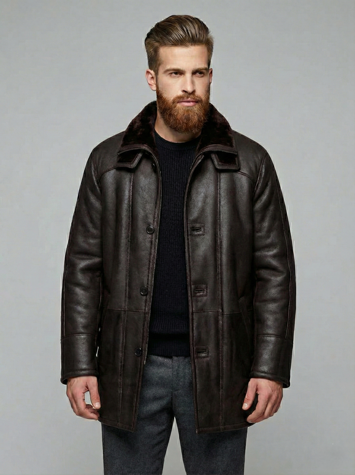 Owen 85 cm. - Rulamsjakke - Herre - Mørke brun