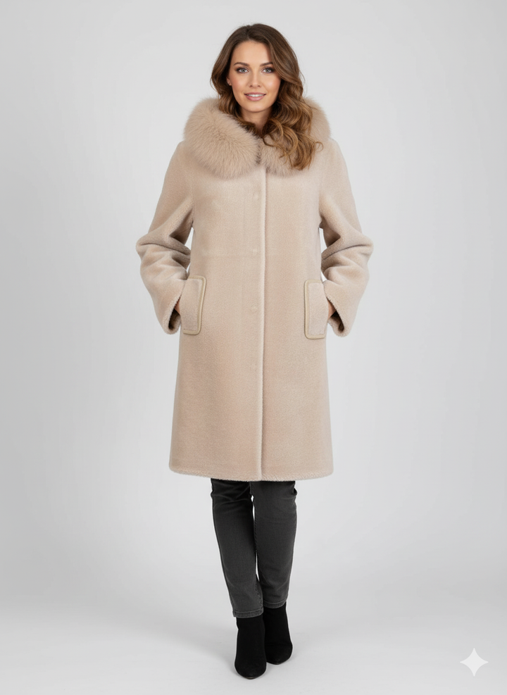 Ganix, 85 cm. - Hood - Air Wool - Women - Light Camel