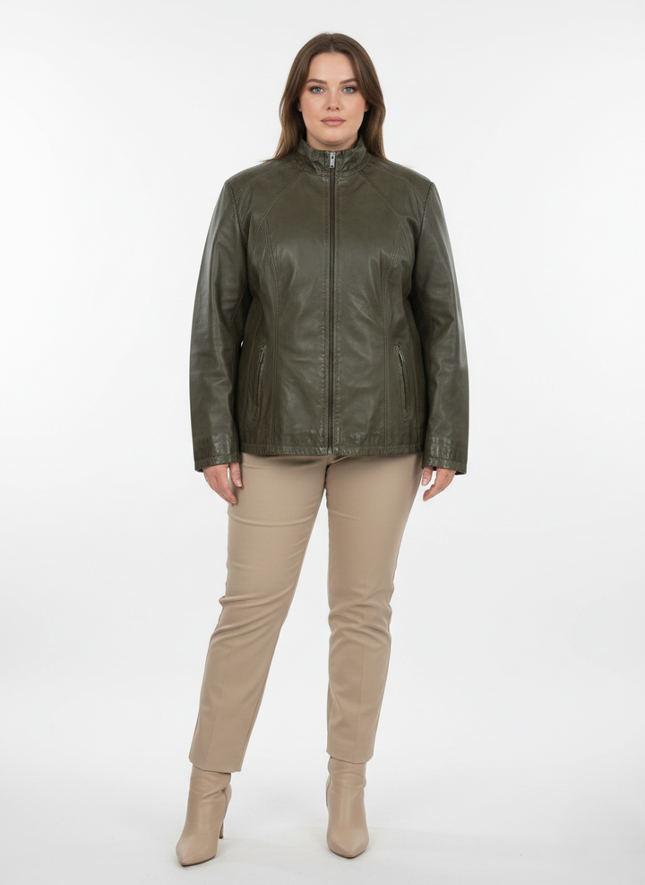 Sille XL, 70 cm. - Lamlæder - Kvinder - Oliven