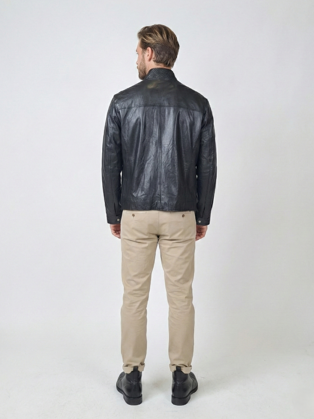 Herre 3535, 68 cm. - Lammeskinn - Man - Svart