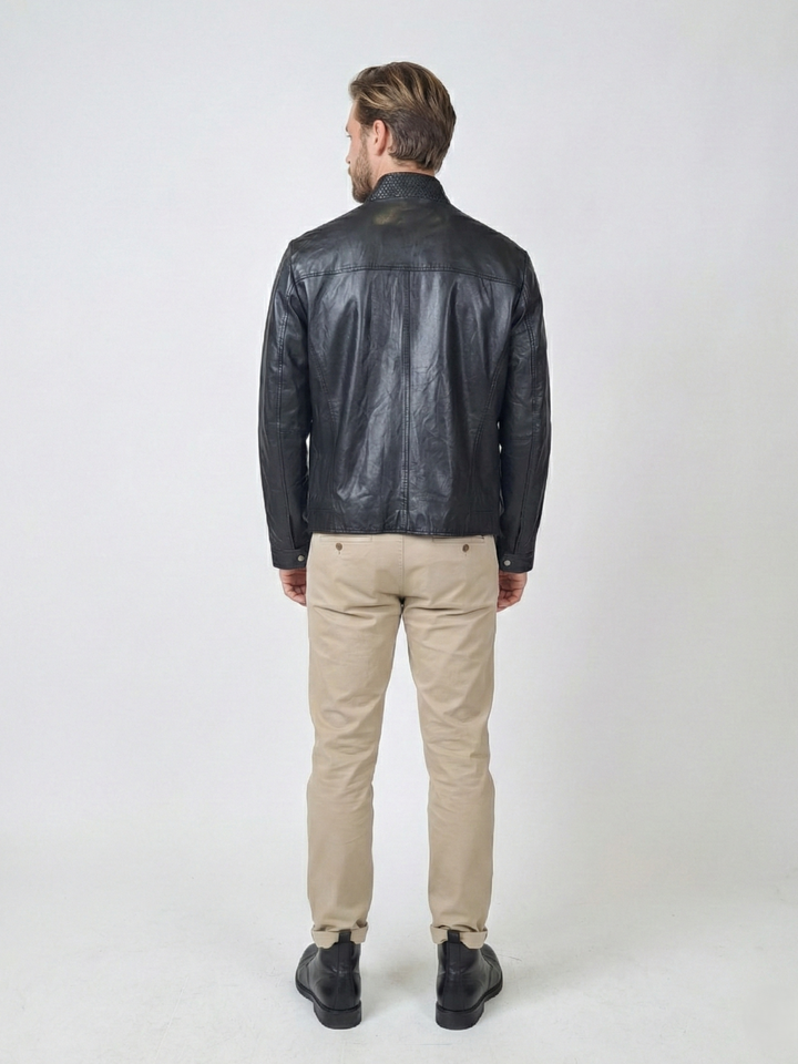 Herre 3535, 68 cm. - Lammeskinn - Man - Svart