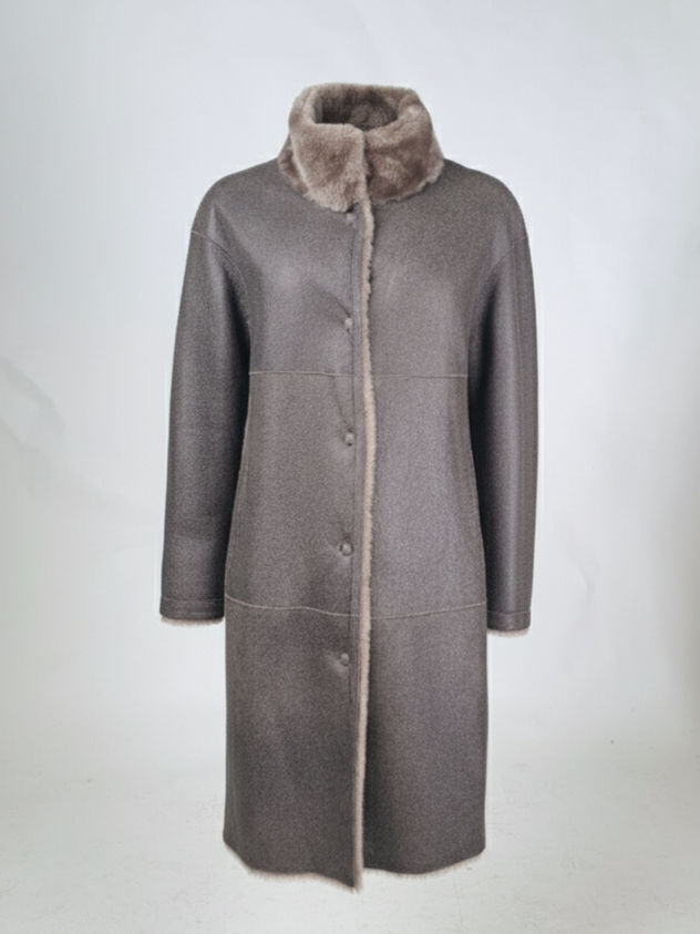 Giorgiana, 95 cm. - Krave - Nappa Lamb Crack Washed -Damer - Brun