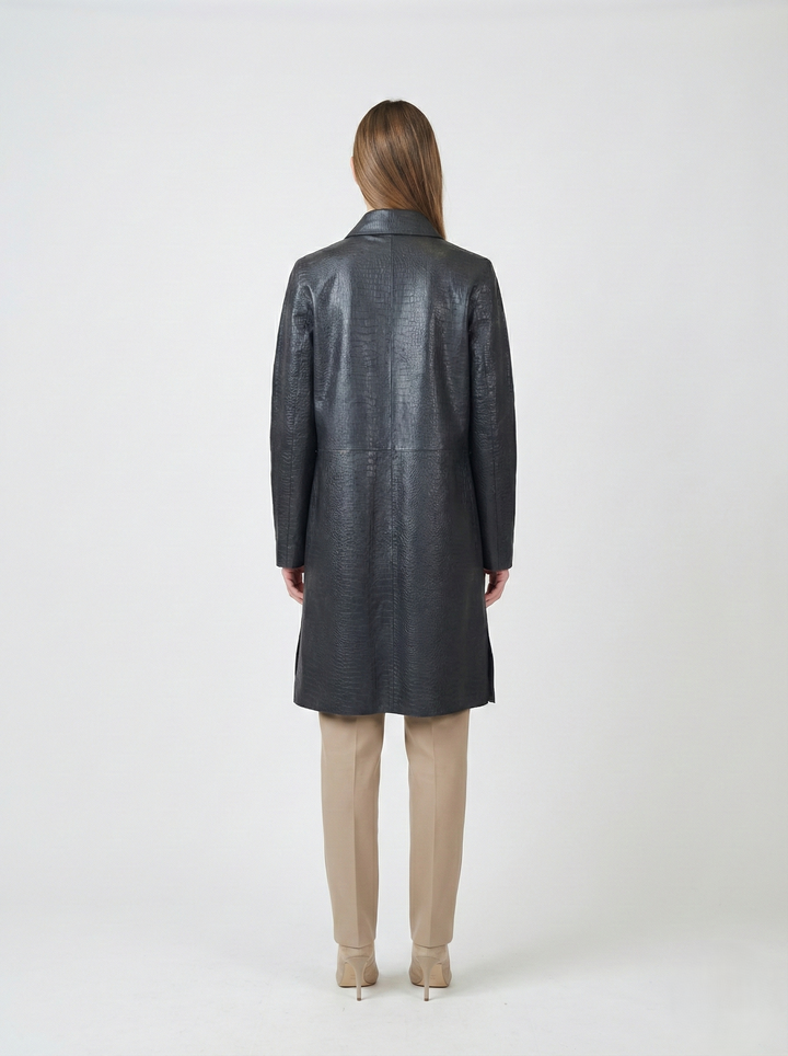 Alberta, 98 cm. - Collar - Lamb Leather - Women - Black