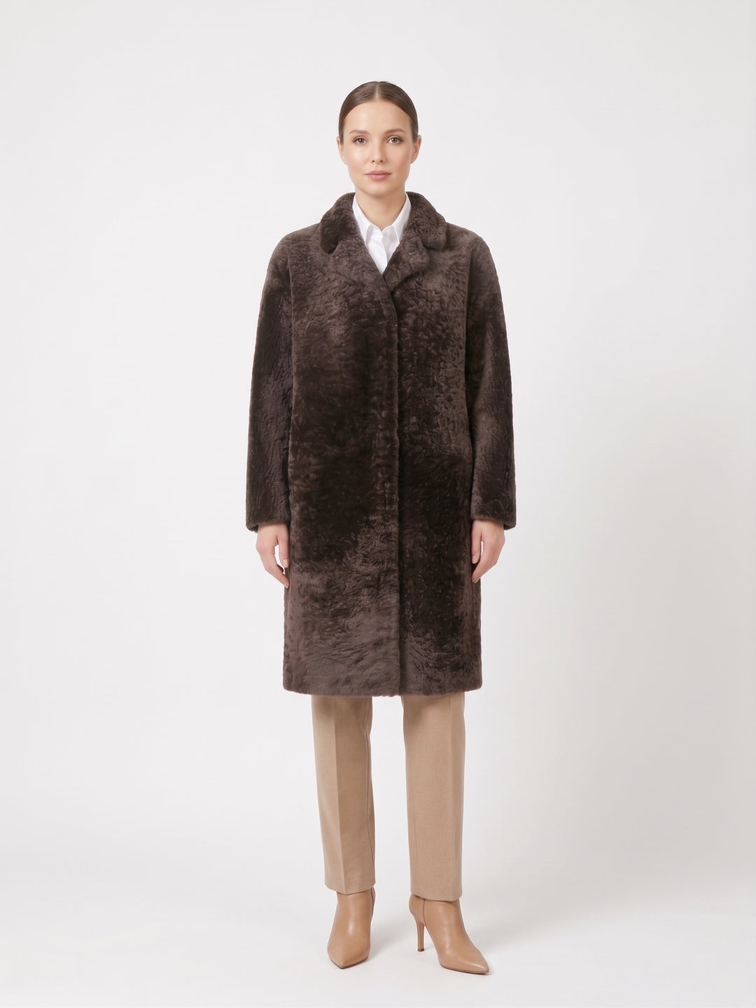 Hella, 98 cm. - Collar - Wave Lamb - Women - Brown
