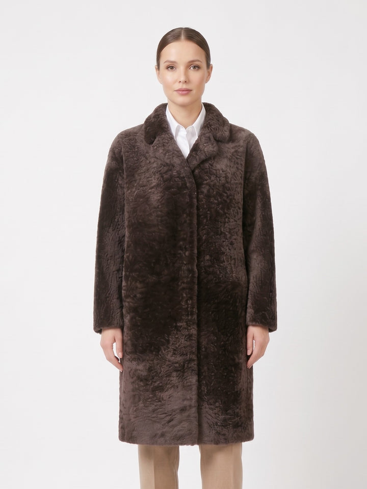 Hella, 98 cm. - Collar - Wave Lamb - Women - Brown