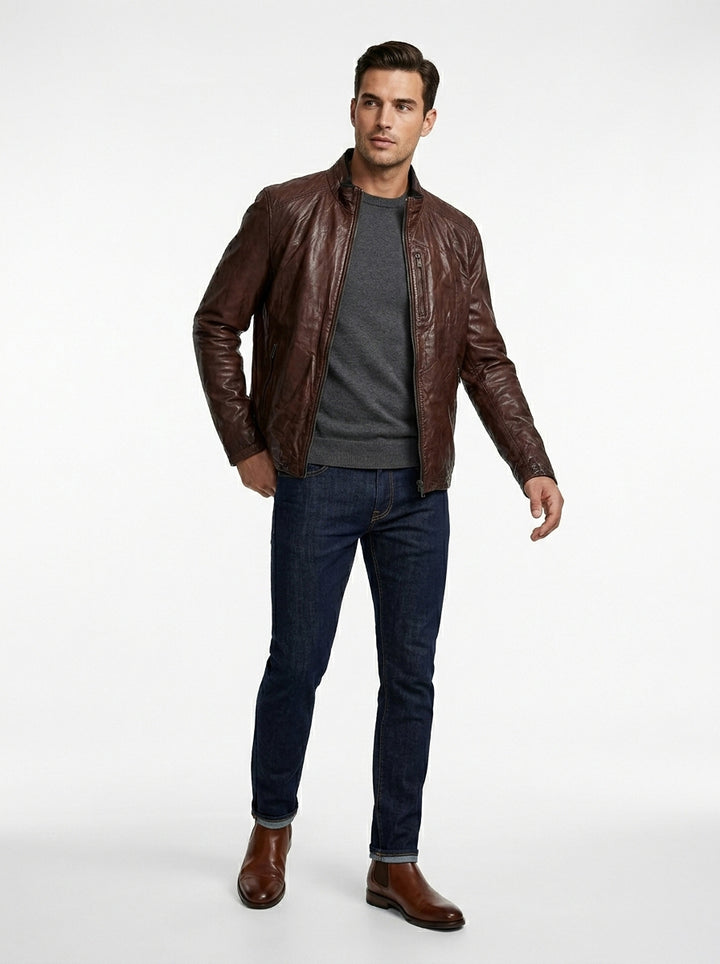 Janus - Lamb Leather - Man - Brown