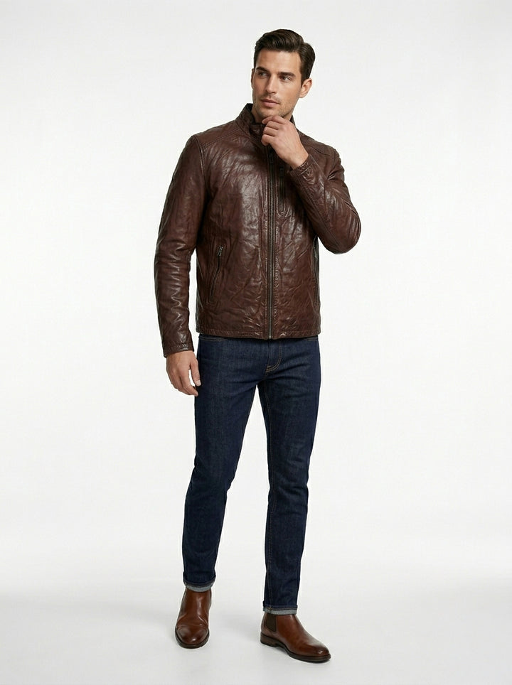 Janus - Lamb Leather - Man - Brown