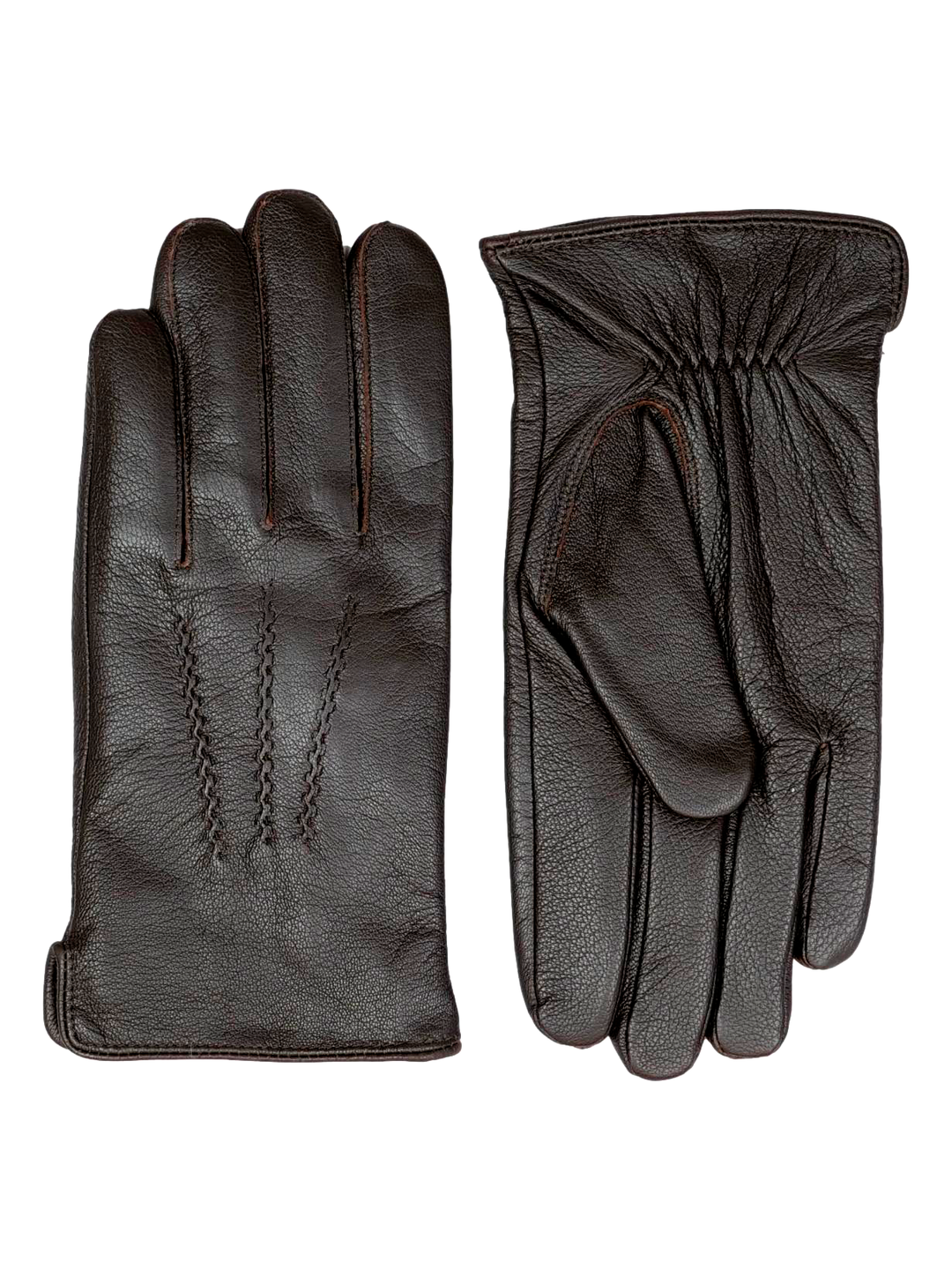 Chocolate brown leather online gloves