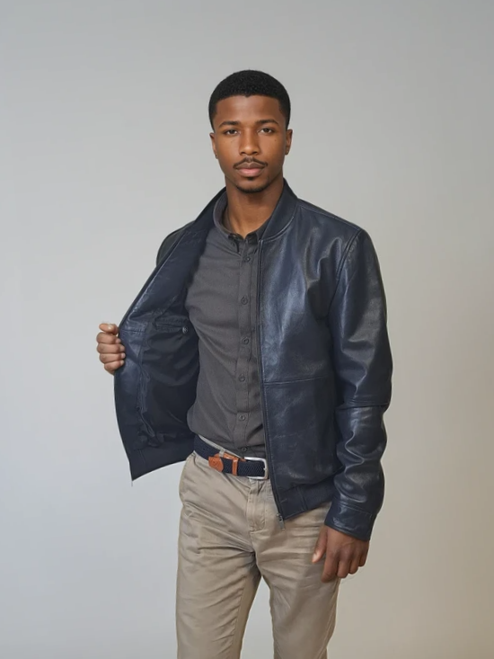 Benn - Lamb Thick Dace Leather -Man - Navy