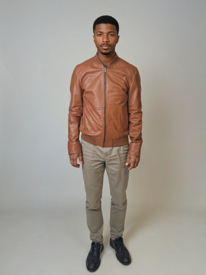 Benn - Lamb Thick Dace Leather -Man - Cognac