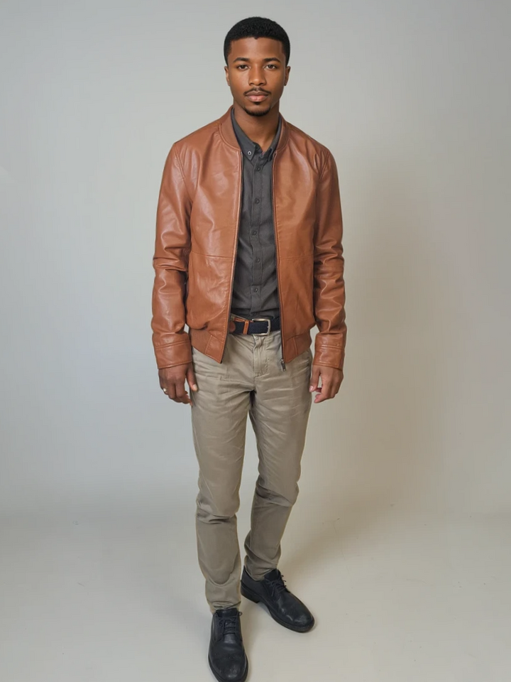 Benn - Lamb Thick Dace Leather -Man - Cognac