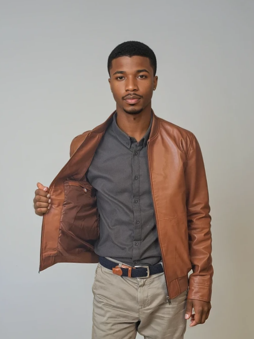 Benn - Lamb Thick Dace Leather -Man - Cognac