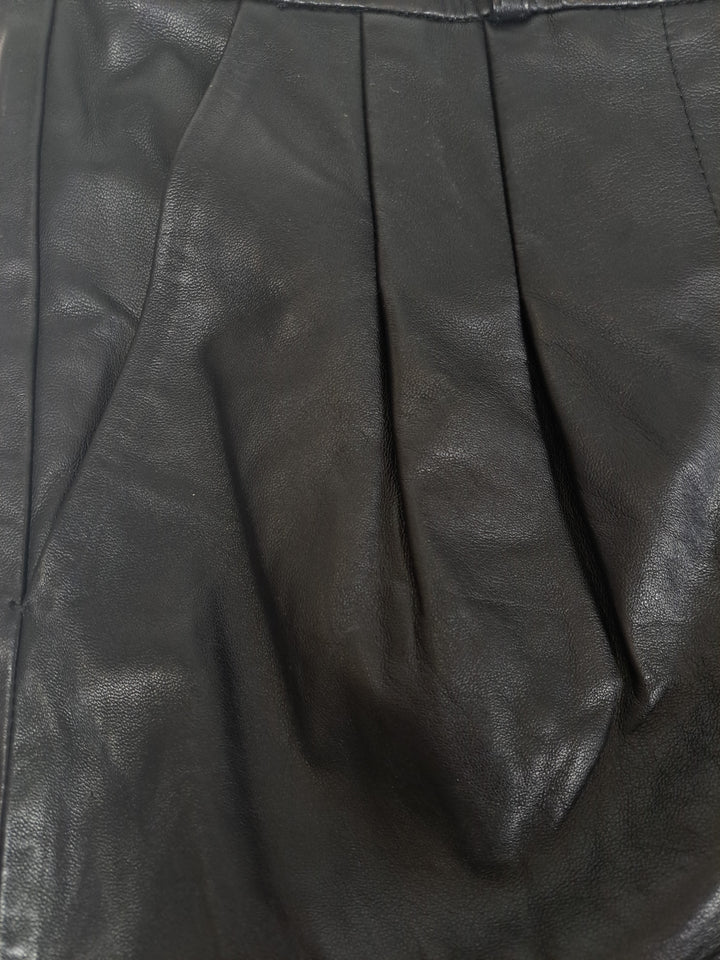 Marina Shorts – dickes Dace-Lammleder – Damen – Schwarz