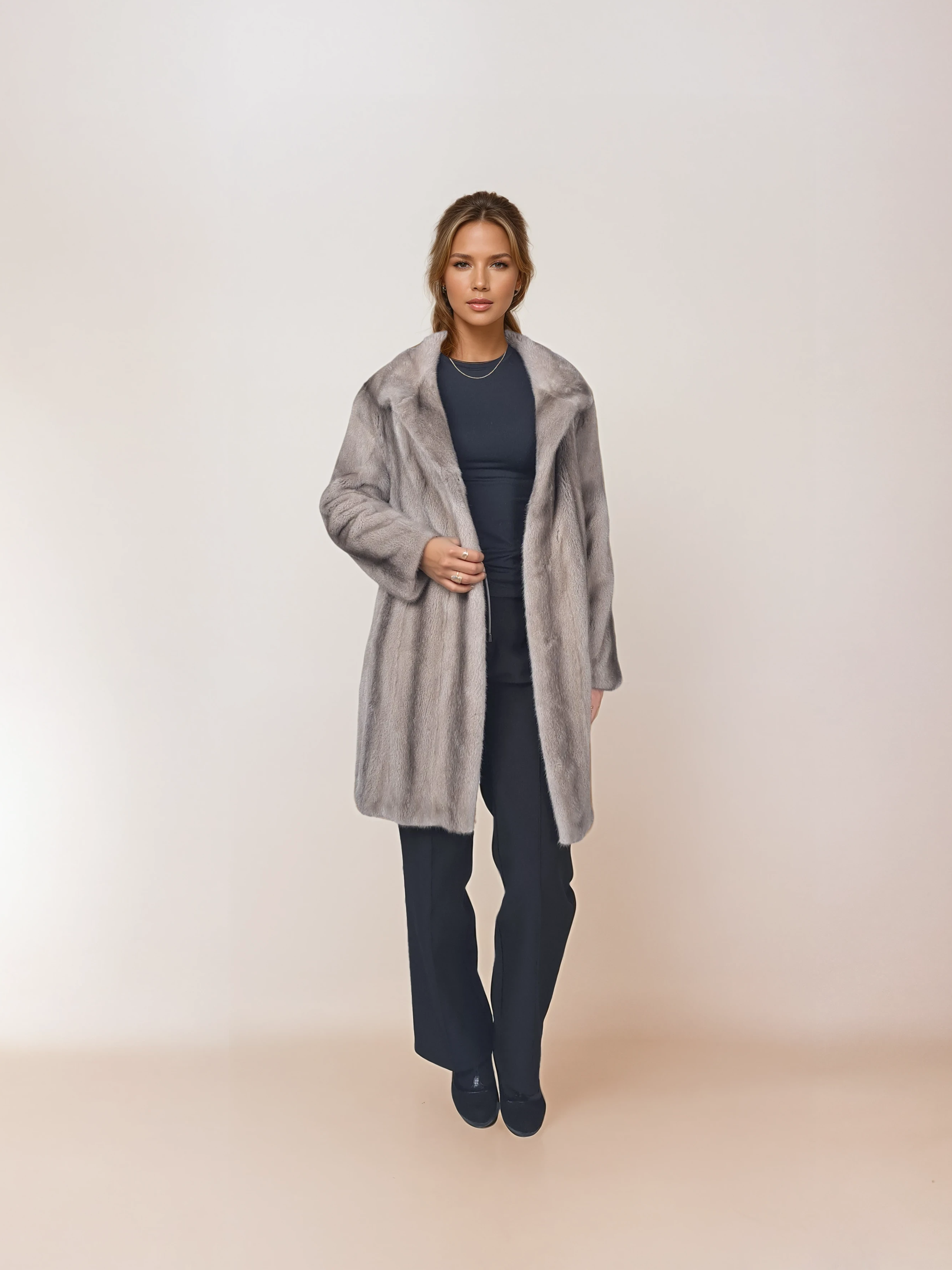 Filuka-A, 90 cm. - Collar Mink - Women Silver Blue – Stampe Denmark