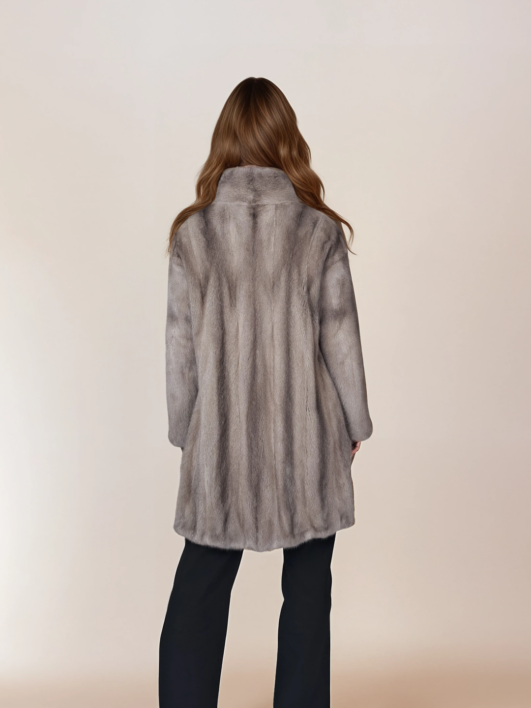 Filuka-A, 90 cm. - Krage - Mink - Dam - Silverblå