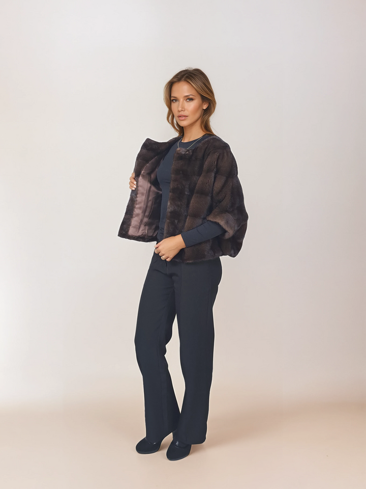 Tulle, 50 cm. - Mink - Women - Brown