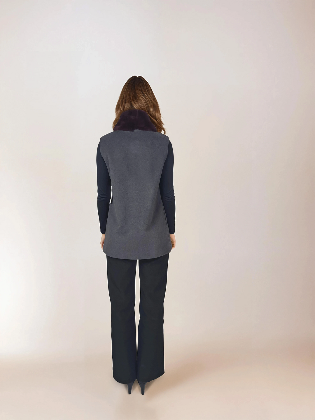 Haramont Vest, 70 cm. - Krage - Ull & kashmir - Kvinner - Kull