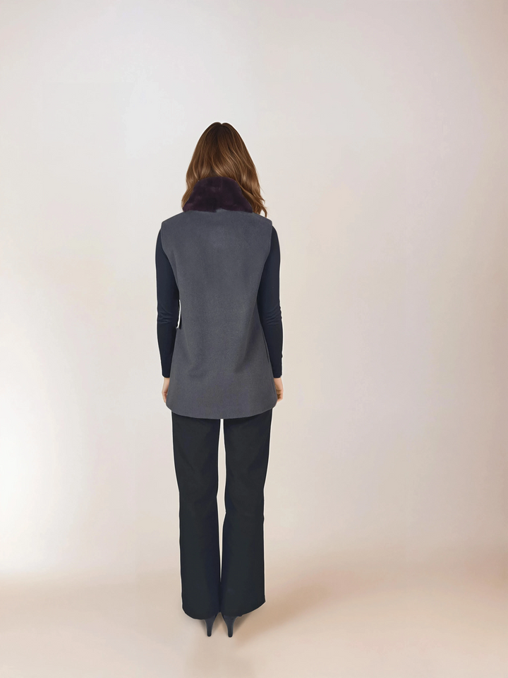 Haramont Vest, 70 cm. - Krage - Ull & kashmir - Kvinner - Kull