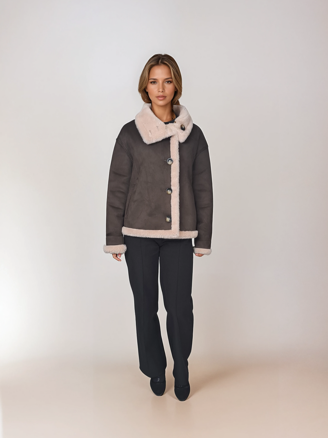 Heidi, 60 cm. - Kragen - Air Wool - Damen - Ganix Brown