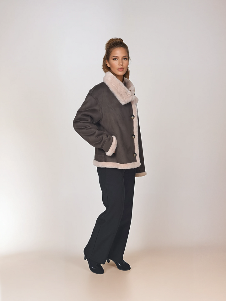 Heidi, 60 cm. - Kragen - Air Wool - Damen - Ganix Brown