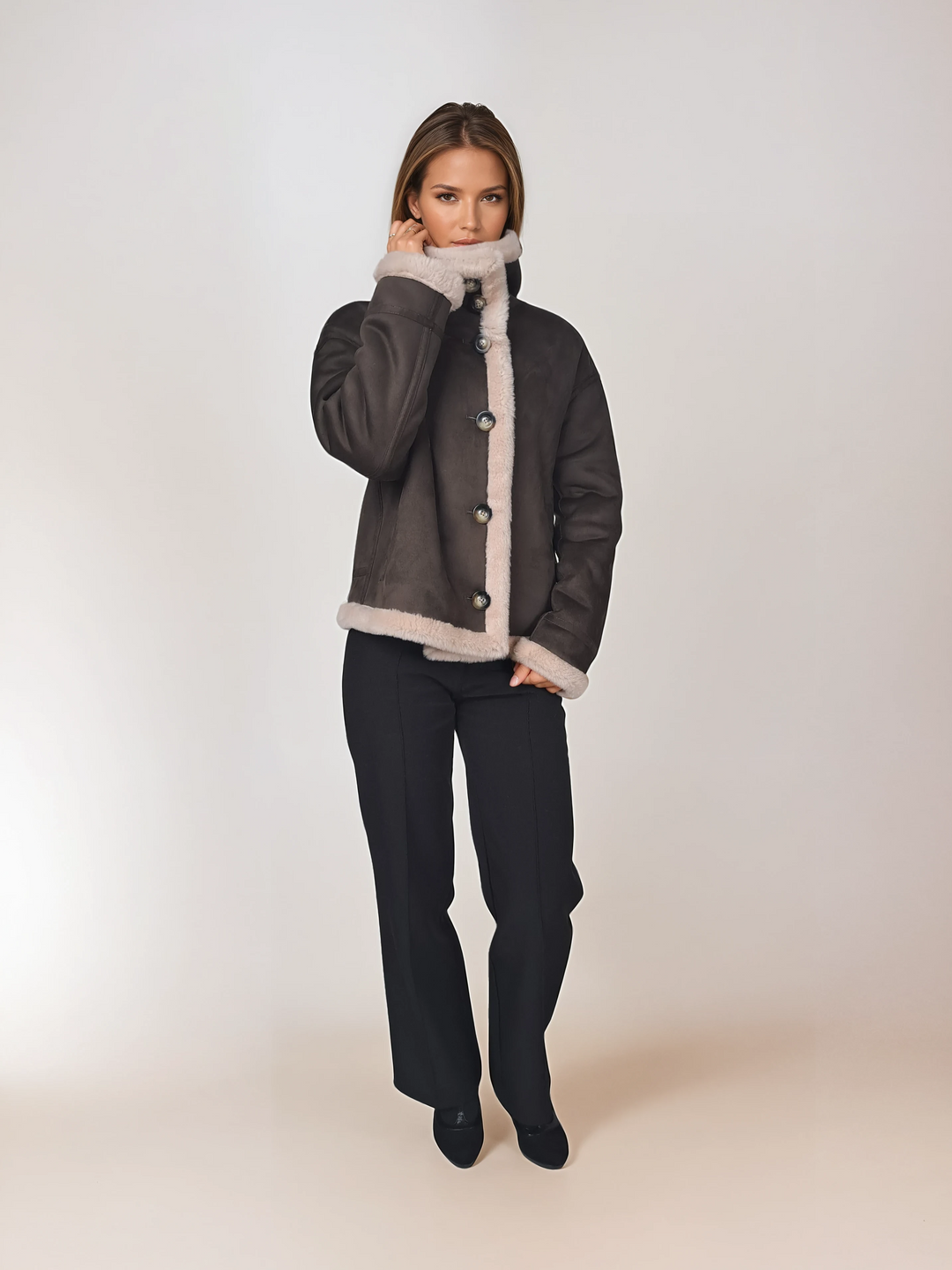 Heidi, 60 cm. - Kragen - Air Wool - Damen - Ganix Brown