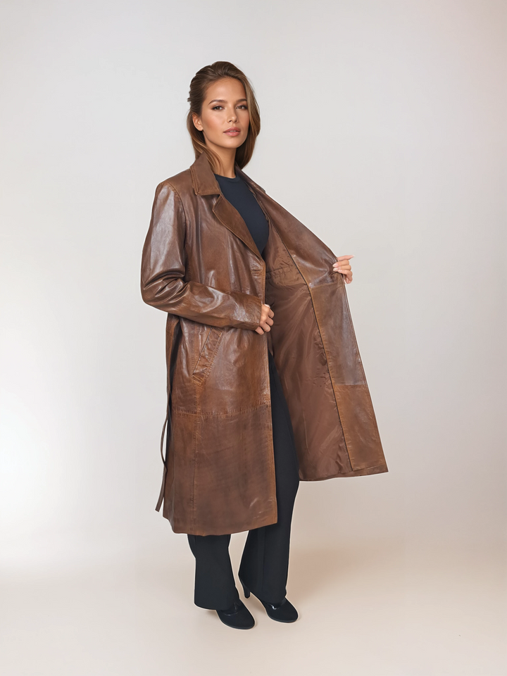 Arlisa, 110 cm. - Lamb Malli Leather - Women - Copper Brown