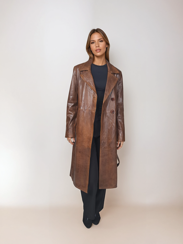 Arlisa, 110 cm. - Lamb Malli Leather - Women - Copper Brown