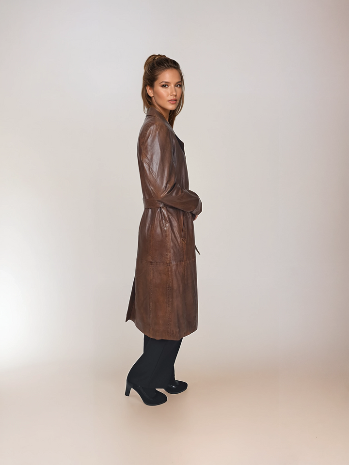 Arlisa, 110 cm. - Lamb Malli Leather - Women - Copper Brown