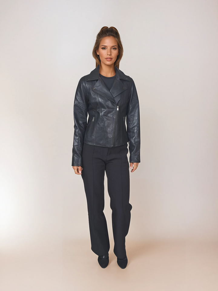 Amina - Lamb Thick Dace Leather -Women - Black