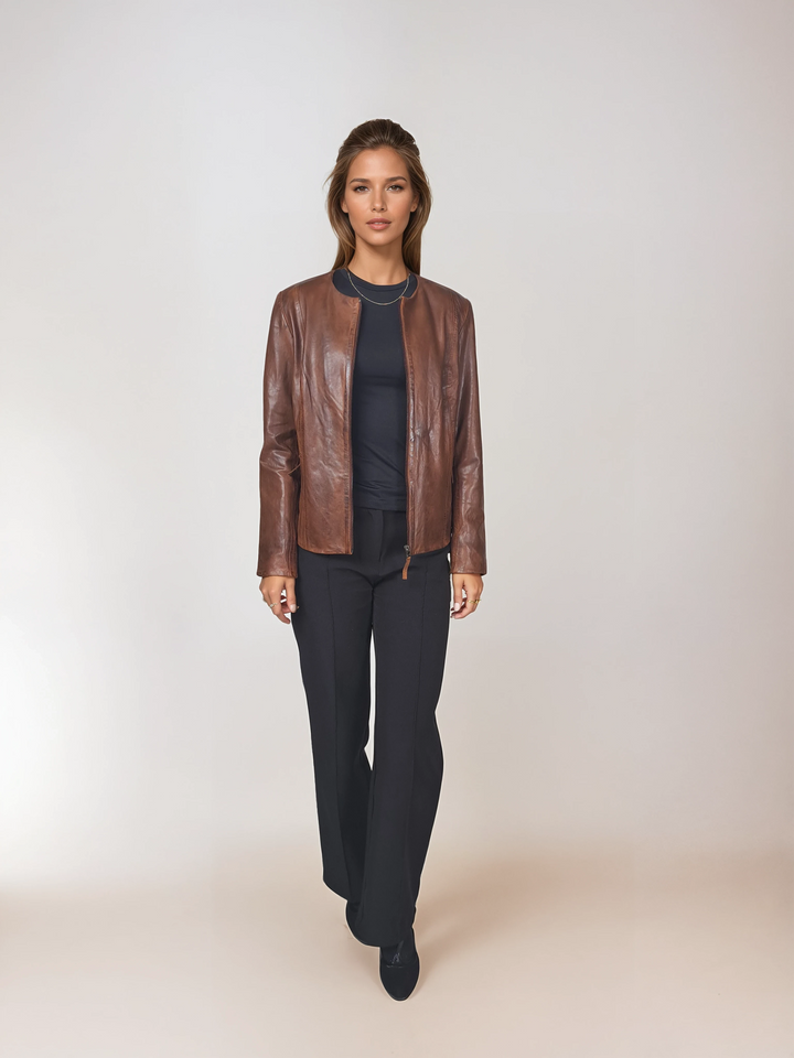 Desirae - Comfort, 60 cm. - Lamb Malli Leather - Women - Copper Brown