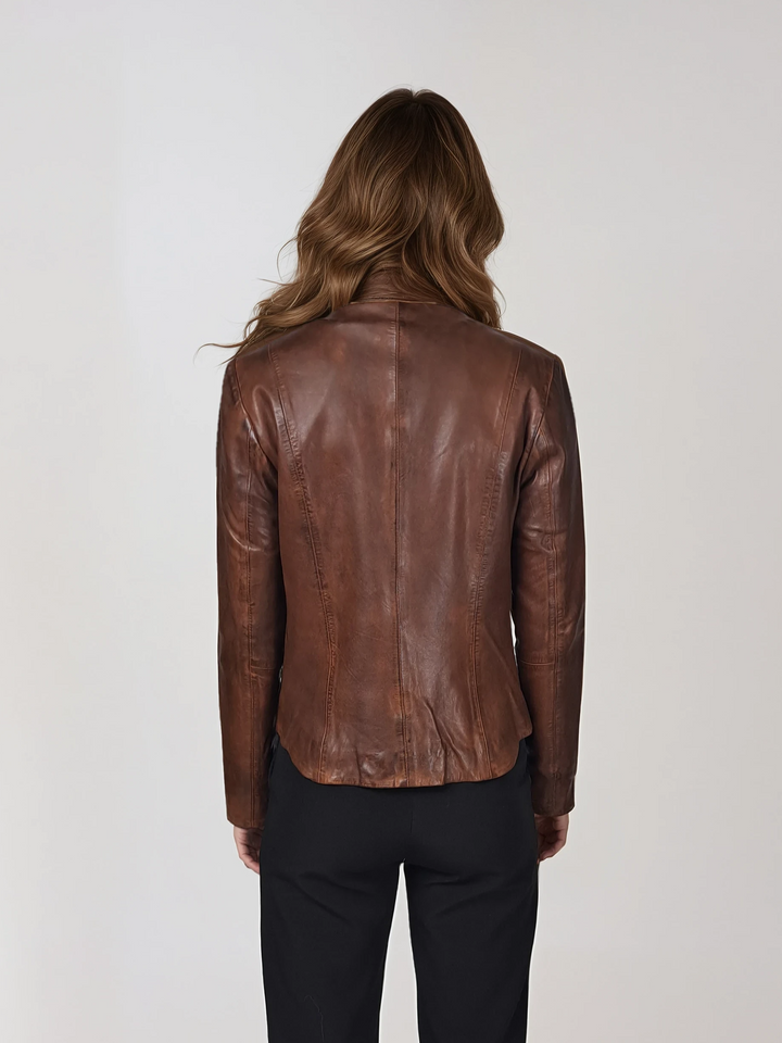 Desirae - Comfort, 60 cm. - Lamb Malli Leather - Women - Copper Brown
