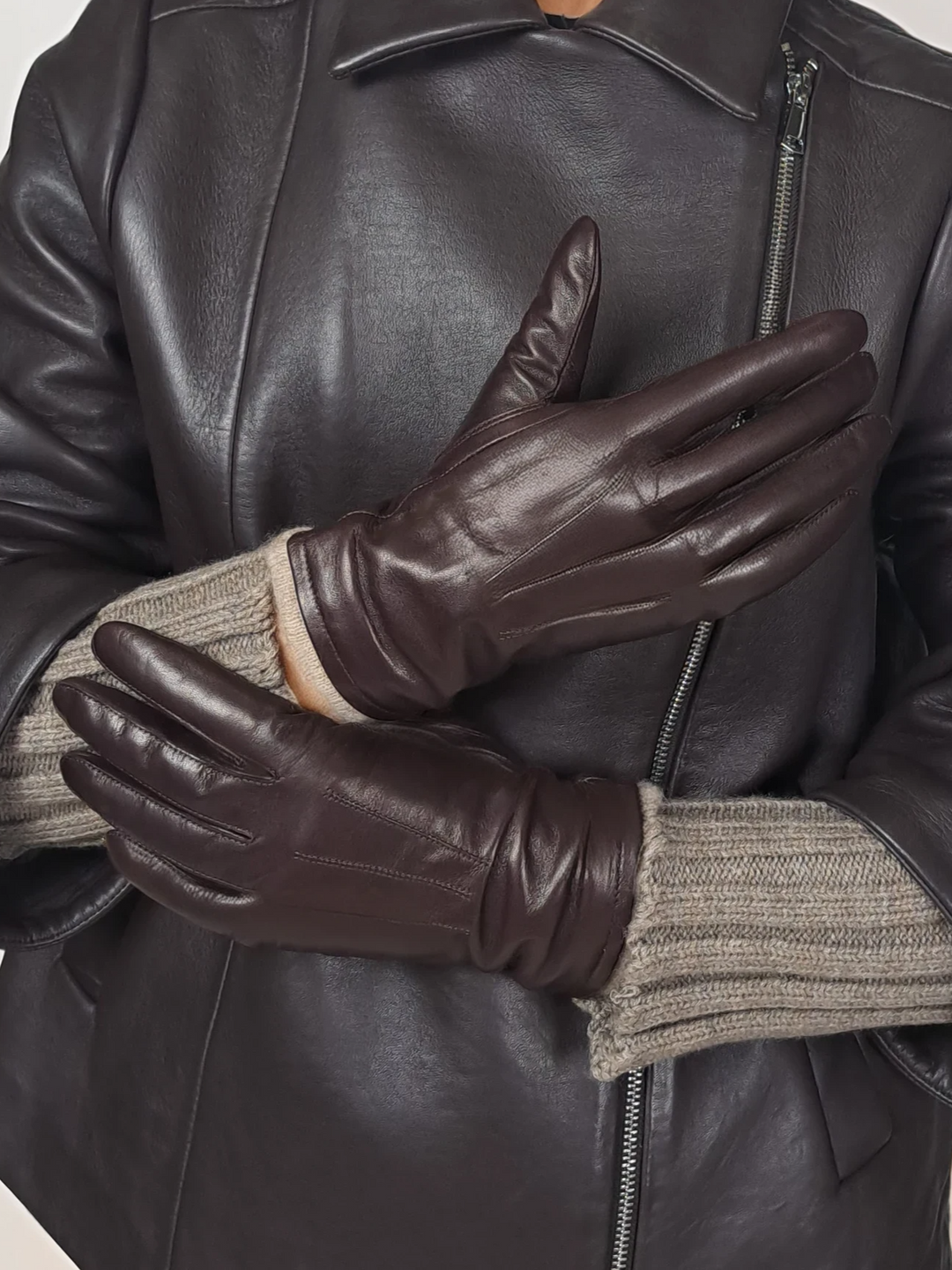 2971 Handske - Lamme Slink Læder - Tilbehør - Brun