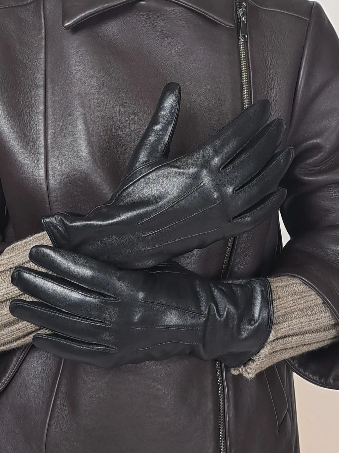 3100 Handske - Lamme Slink Læder - Tilbehør - Sort