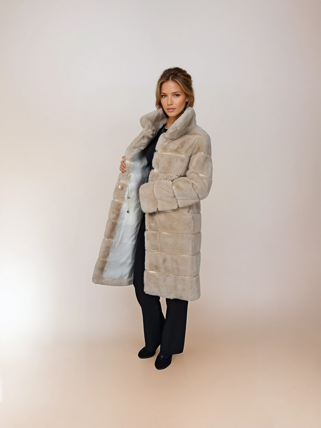 Petrovski, 100 cm. - Collar - Rex - Women - Cream