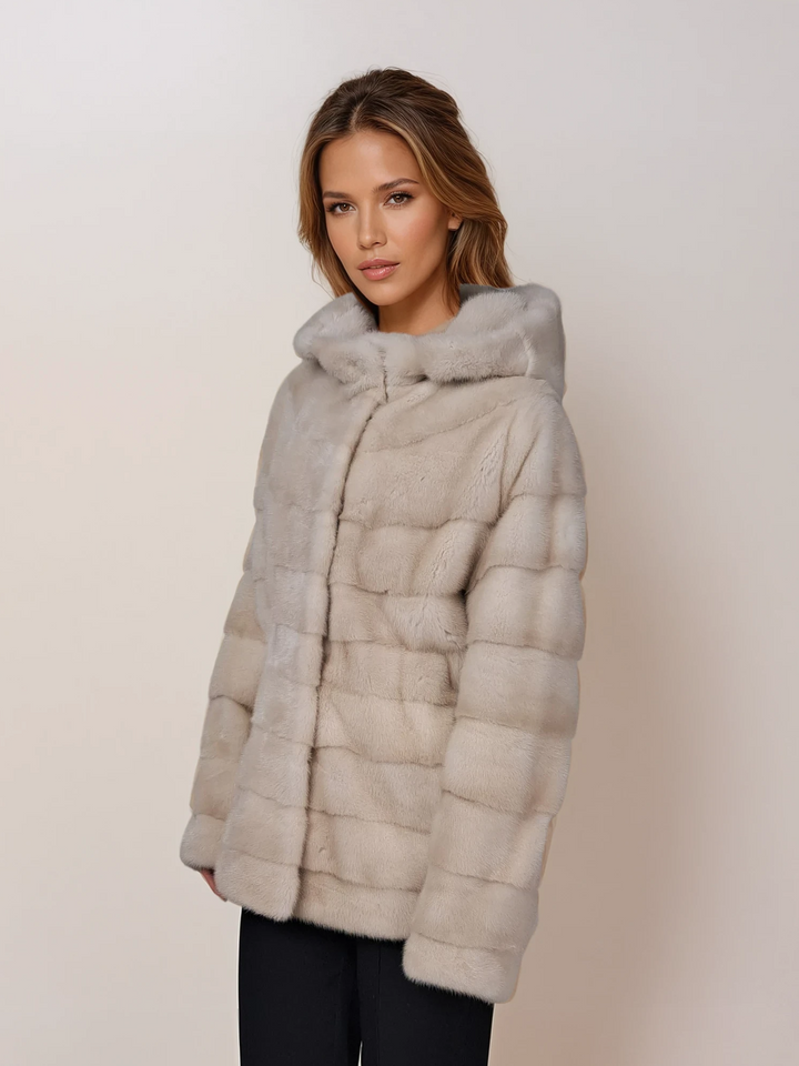 Trinity, 75 cm. - Hood - Mink - Women - Pearl
