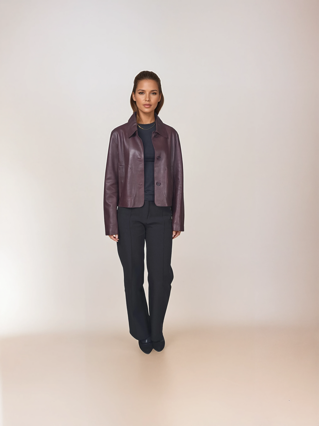 Cana, 52 cm. - Lamb Dior Bonded Leather-Women - Bordeaux