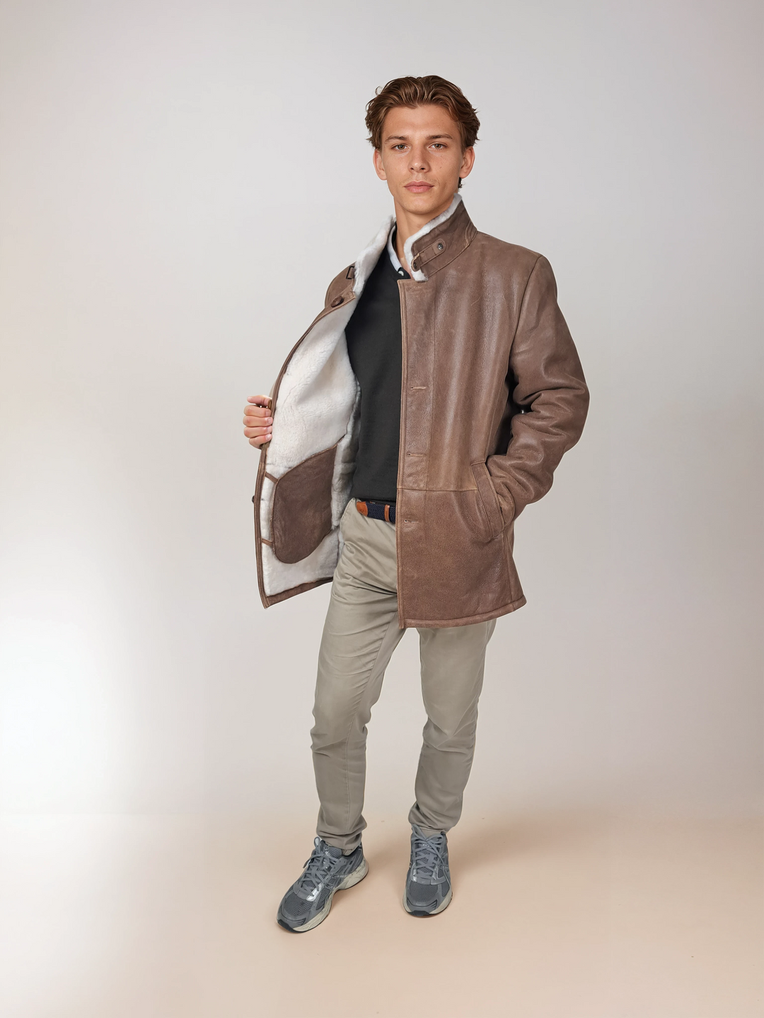 Cooper, 80 cm., herre rulamsjakke i whisky farve