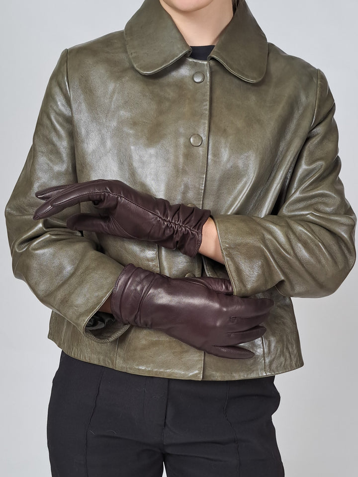 2261 Handske - Lamme Slink Læder - Tilbehør - Brun