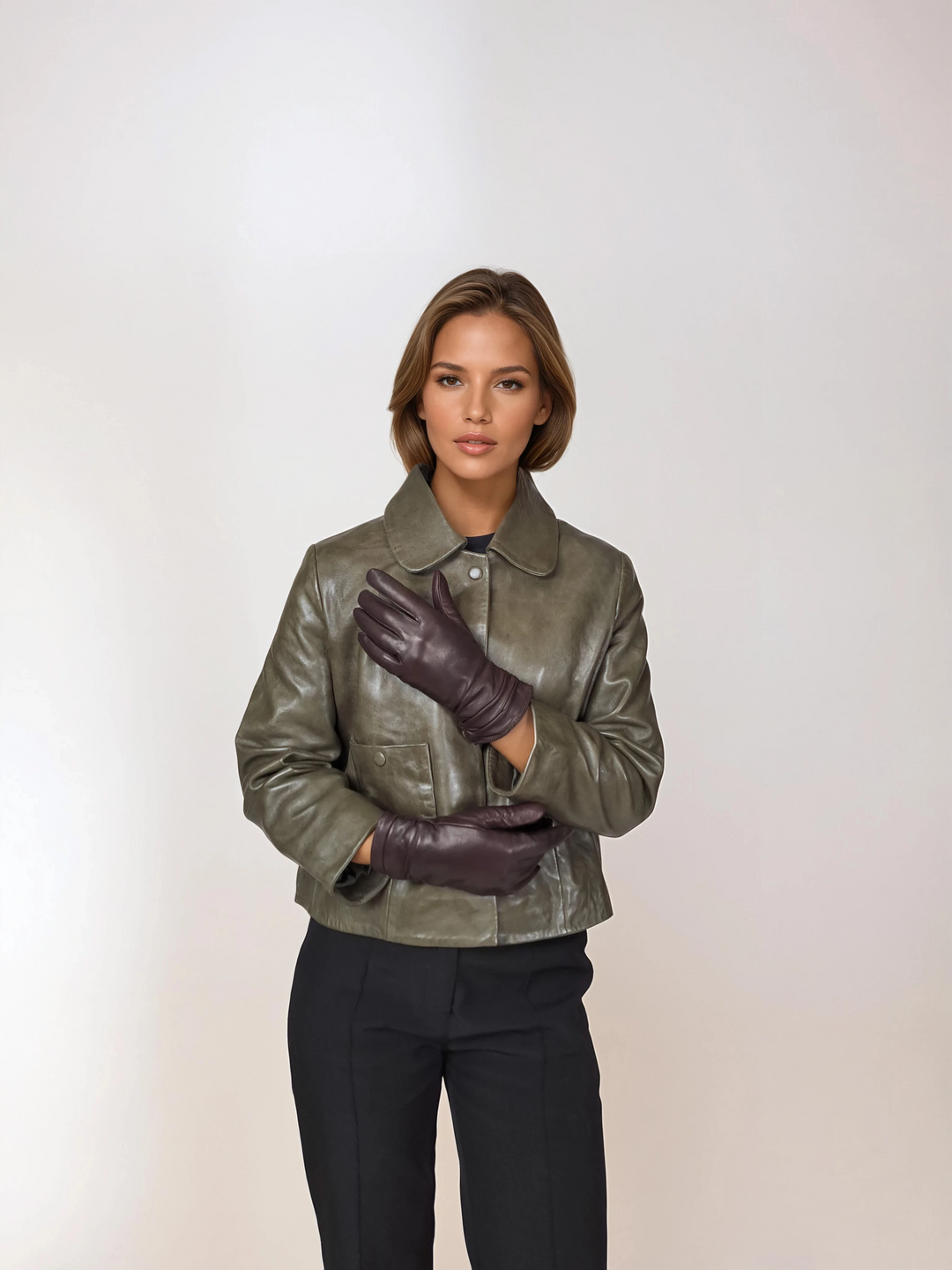 2261 Handske - Lamme Slink Læder - Tilbehør - Brun