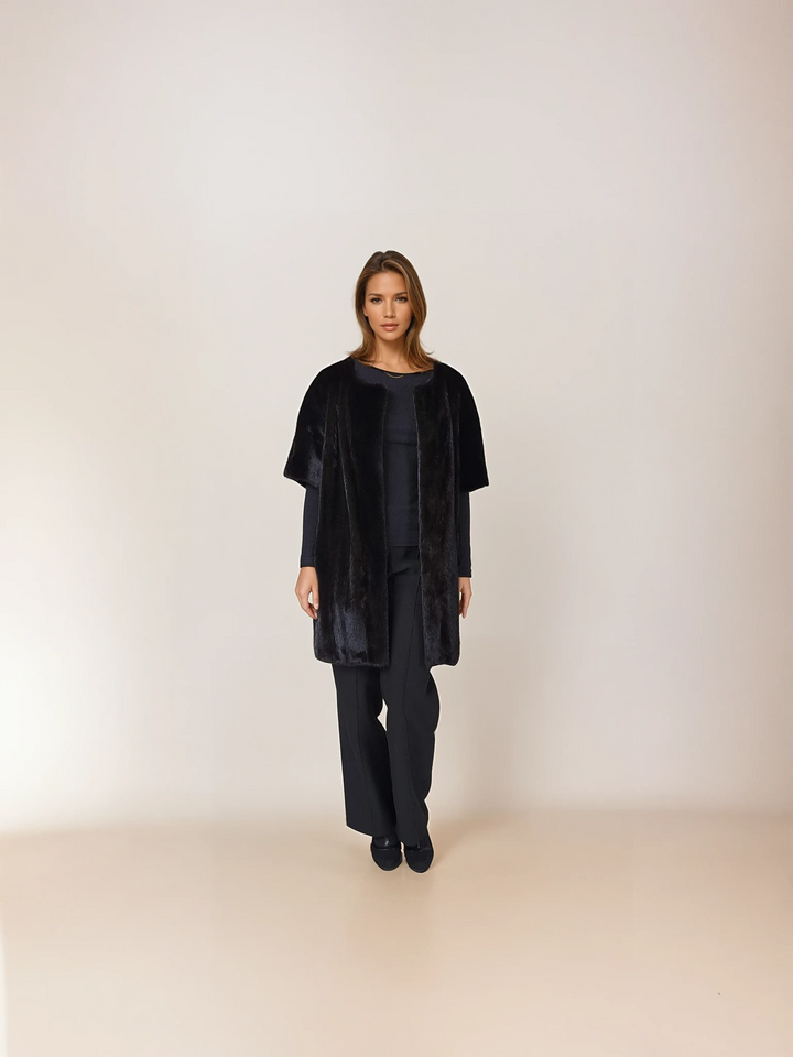 Kay, 80 cm. - Mink - kvinner - svart