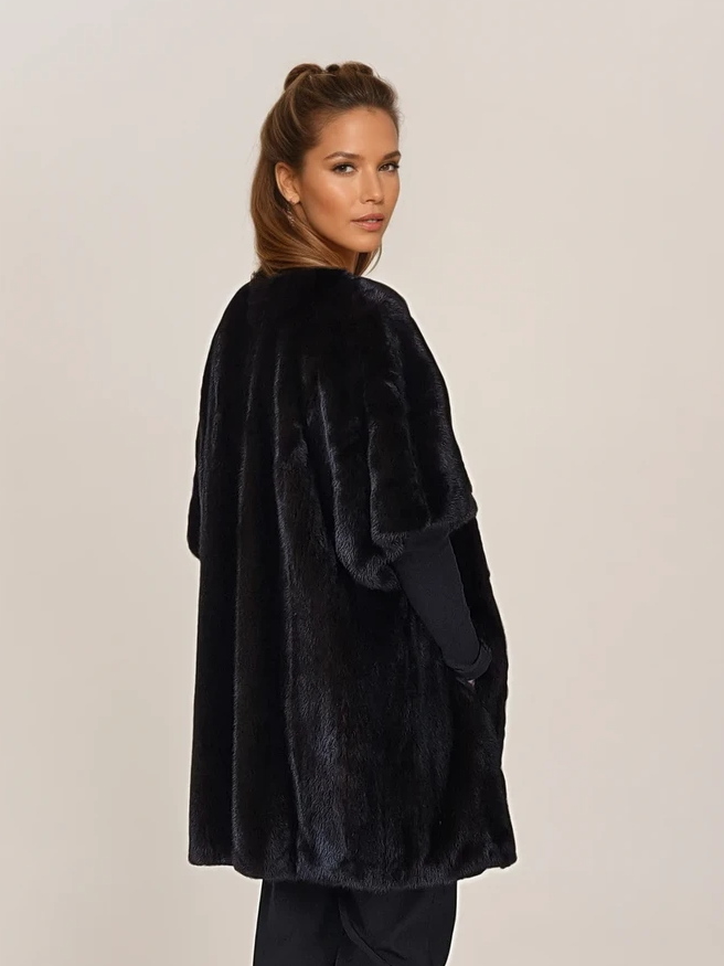 Kay, 80 cm. - Mink - kvinner - svart