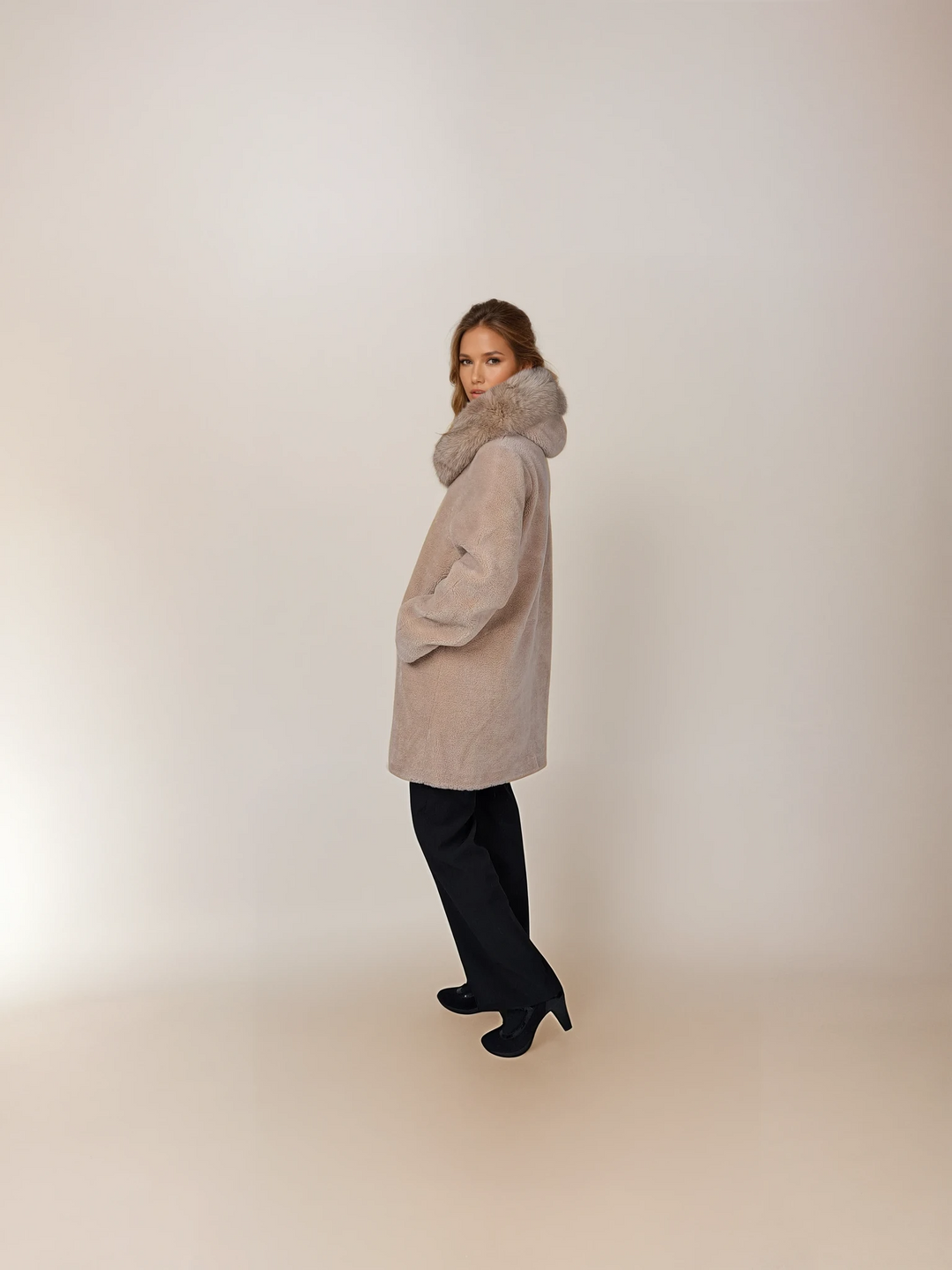 Ganix-A, 85 cm. - Hætte - Air Wool - Damer - Light Camel