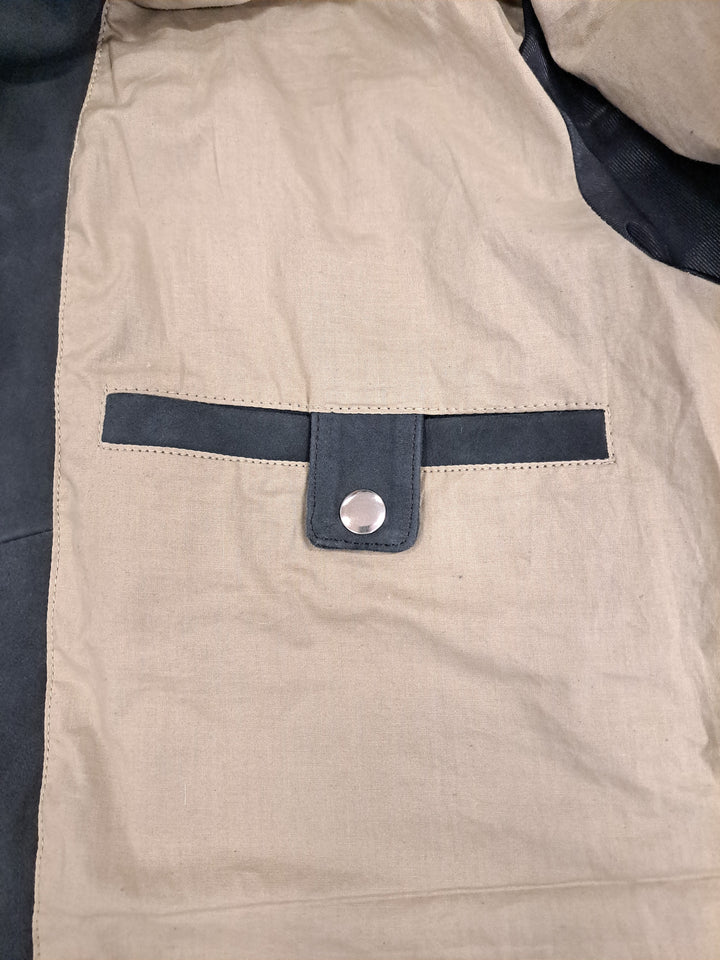 Gundter, 70 cm. - Collar - Goat Suede Leather - Man - Midnight Blue