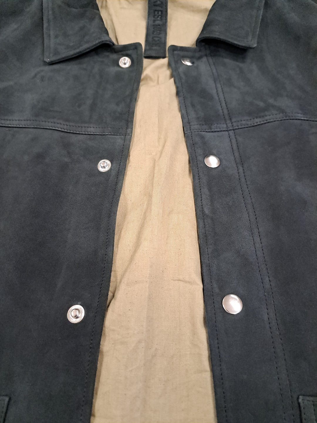 Gundter, 70 cm. - Collar - Goat Suede Leather - Man - Midnight Blue