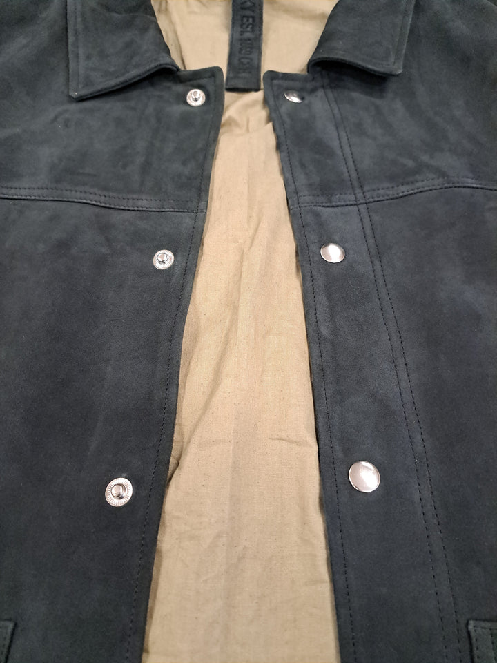 Gundter, 70 cm. - Collar - Goat Suede Leather - Man - Midnight Blue