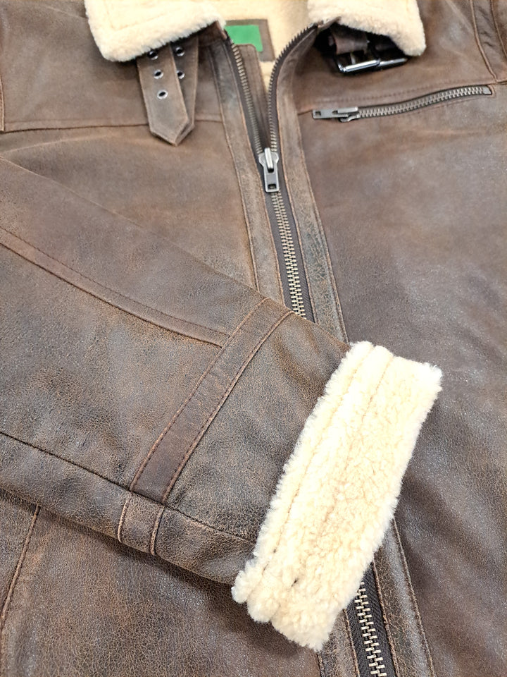 Biggles – Lamm-Tornado-Leder – Herren – Mittelbraun