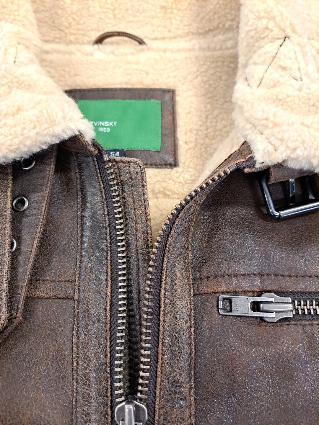 Biggles – Lamm-Tornado-Leder – Herren – Mittelbraun