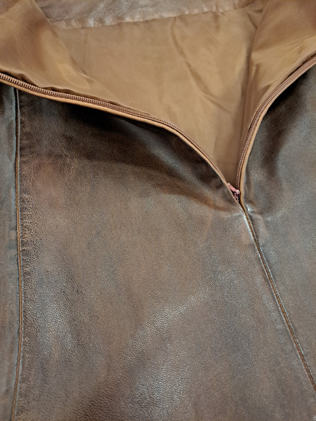 Long Skirt - Lamb Leather - Women - Royal Brown